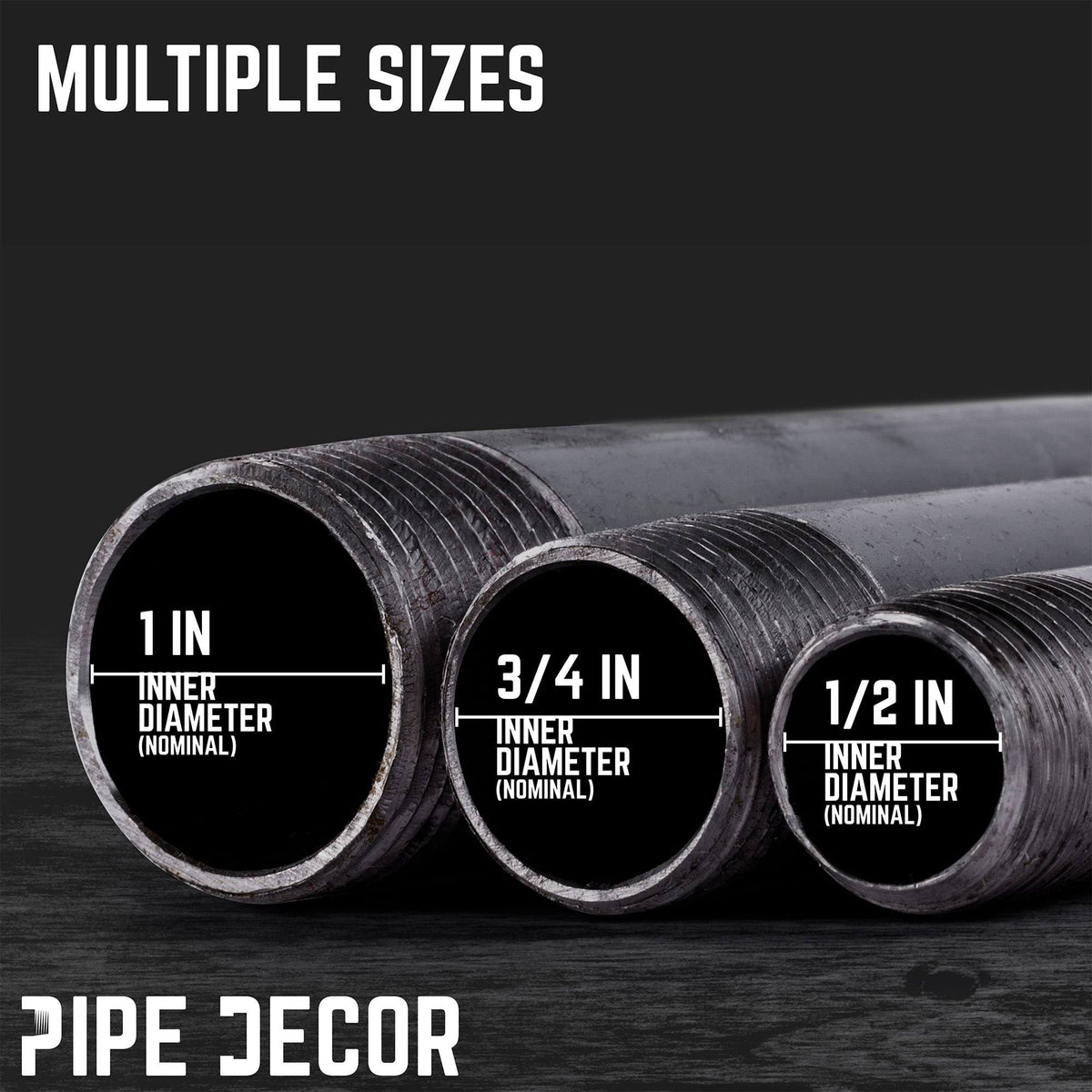 1/2 in. x 60 in. Black Steel Plumbing Pipe (4-Pack) W439628