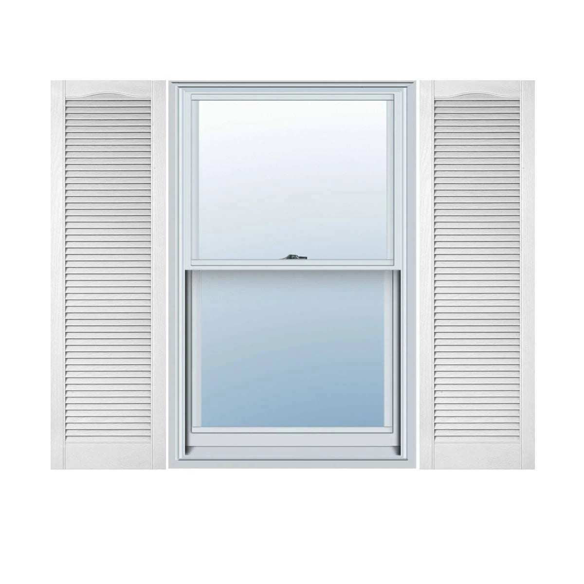 18 inchw x 40 inchh Vinyl Louver Shutters, Bright White B82943
