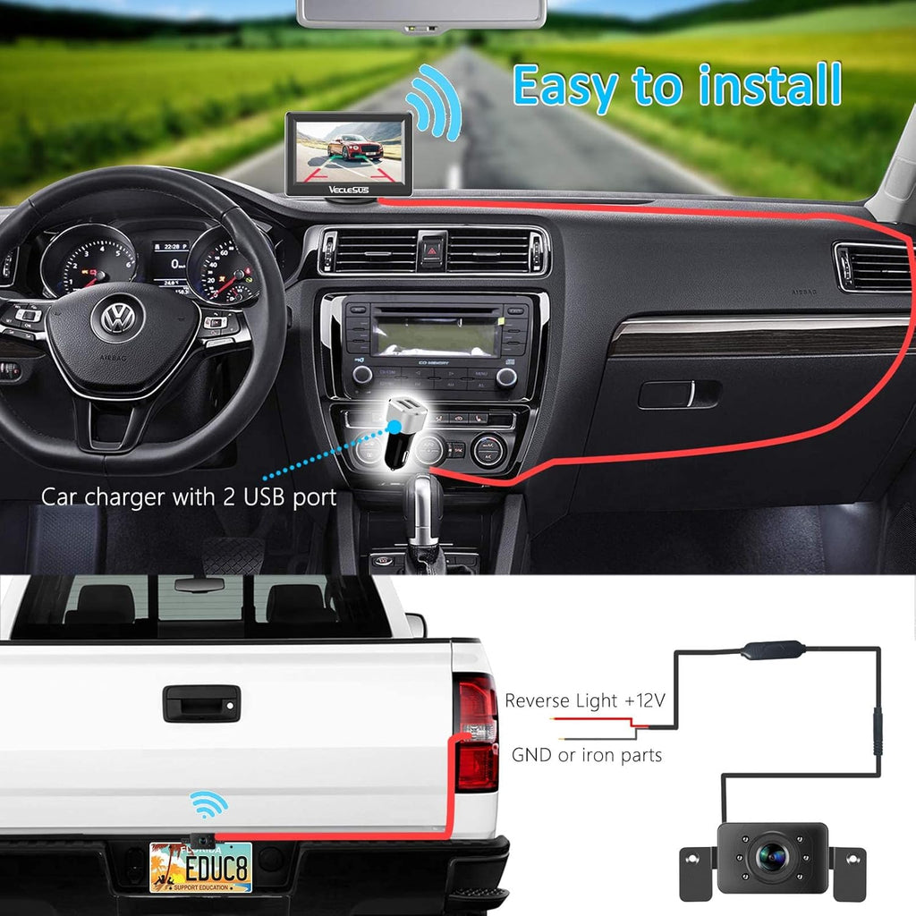 1080P HD Wireless Backup Camera System with 4.3" LCD Monitor U201967