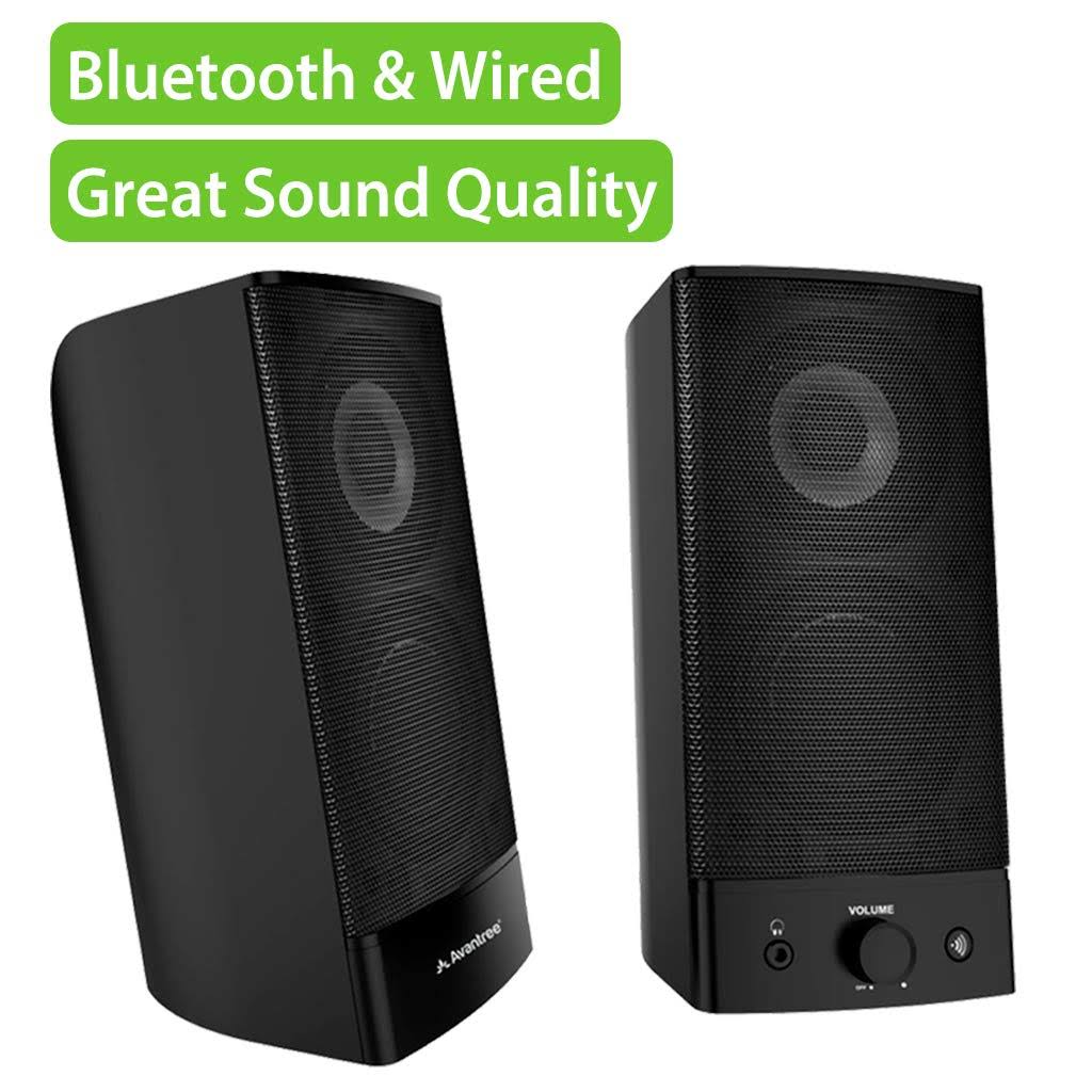 10W Bluetooth Computer Speakers, Wireless & Wired Stereo, AC Powered H112