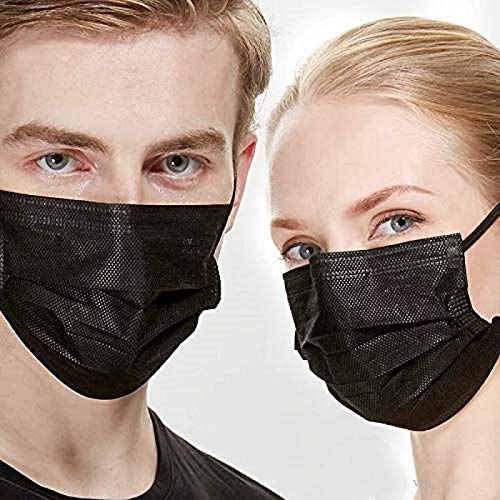 100PCS 3 Ply Black Disposable Face Mask Z680