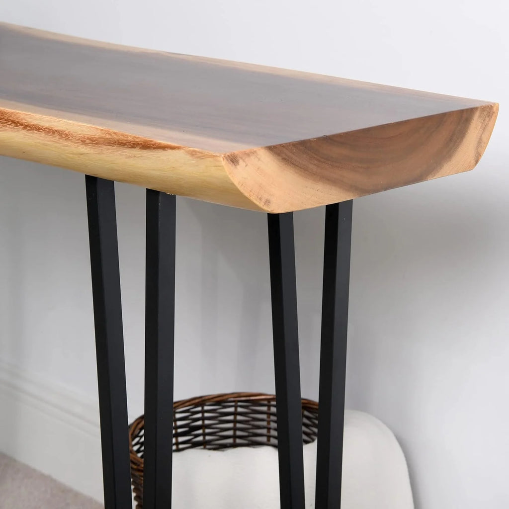 Solid Wood Console Table with Metal Legs S241