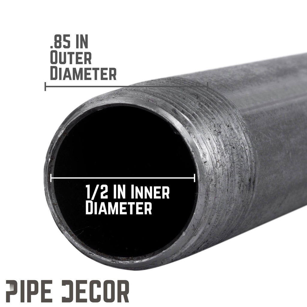 1/2 in. x 60 in. Black Steel Plumbing Pipe (4-Pack) W439628