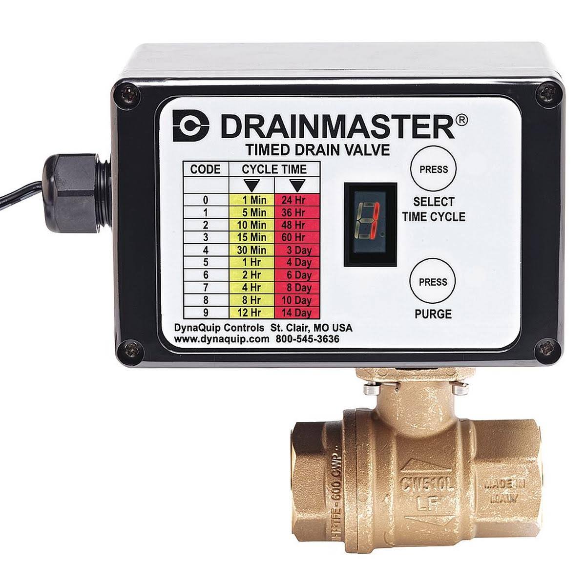 1/2x22 NPT 115V Lead Free Brass Timed Electric Auto Drain Valve B960668