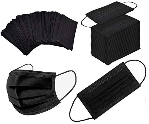 100PCS 3 Ply Black Disposable Face Mask Z680