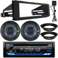 Single DIN Bluetooth CD Receiver with 6.5 Marine Speakers and Install Kit T5589