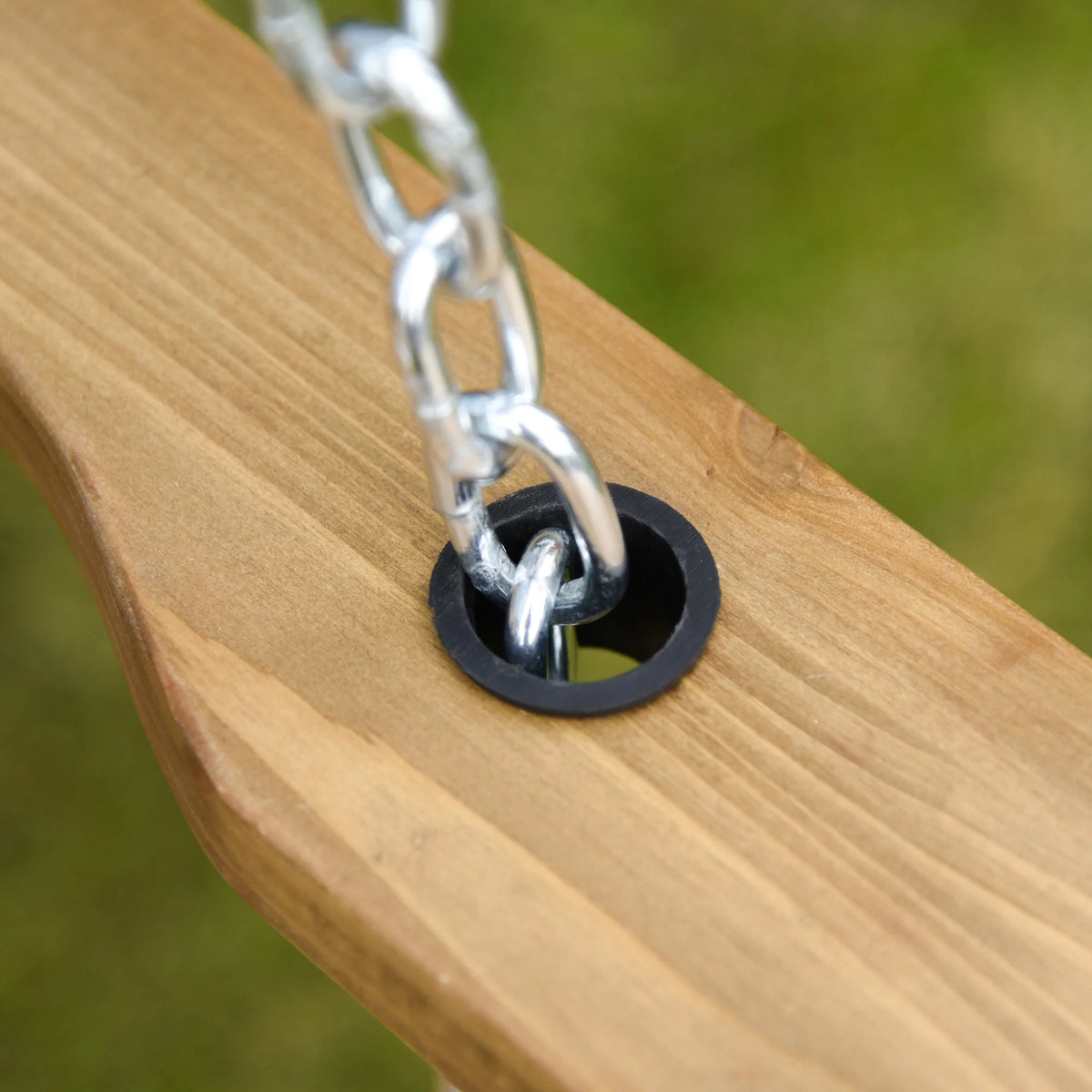 Natural Wooden Porch Swing with Steel Chains D353914