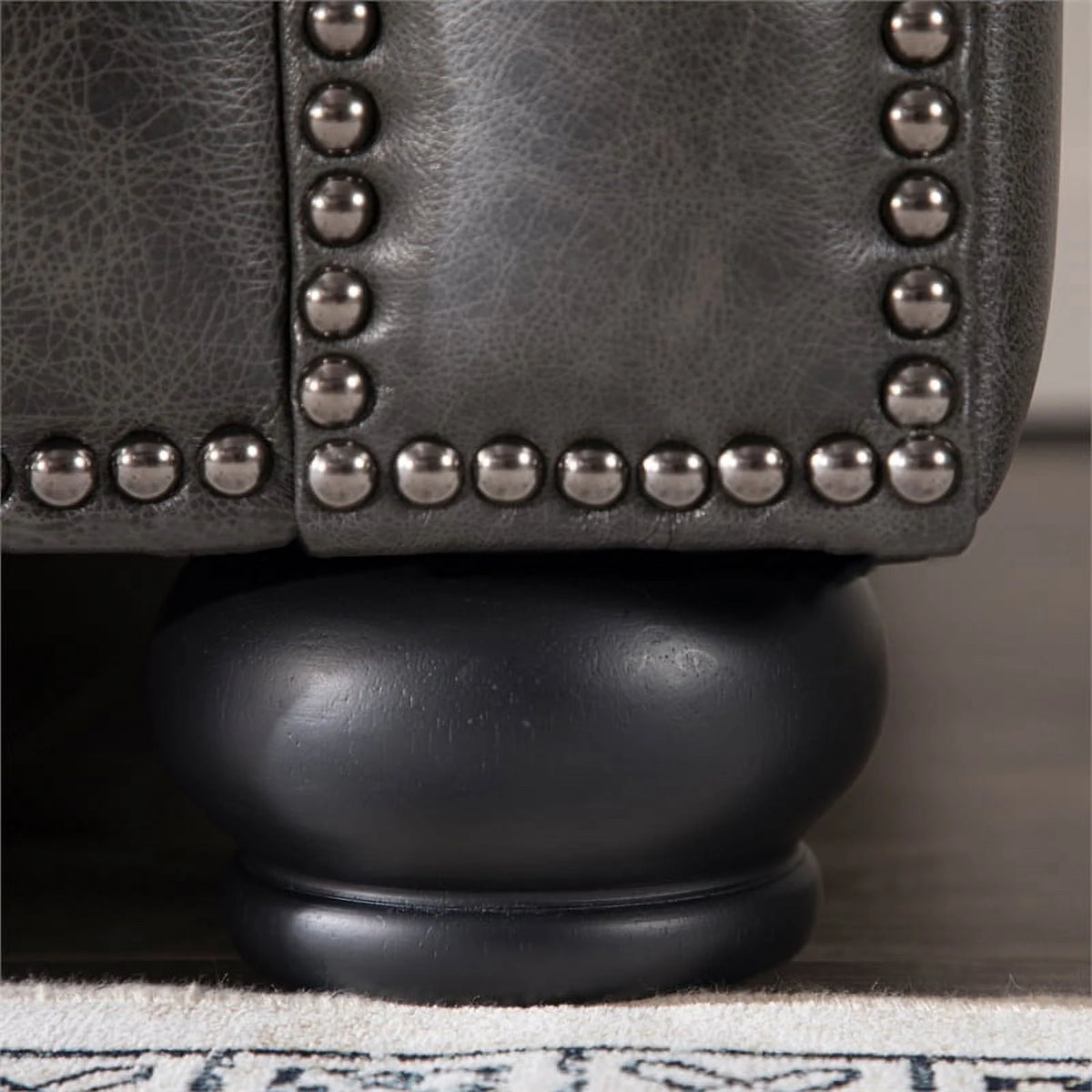 Grey Leather Chesterfield Sofa I9160